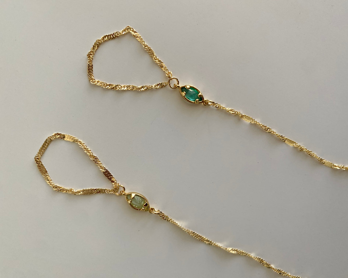 Green Gemstone Hand Chain