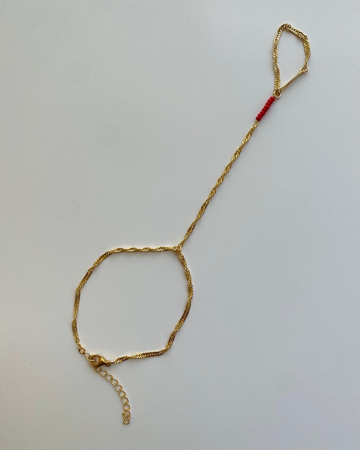 Red Beaded Hand Chain