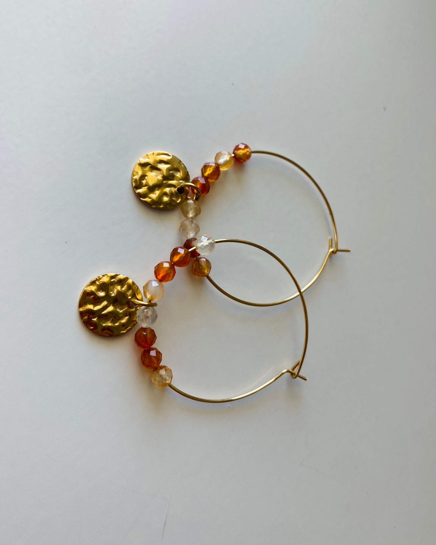 Coin Dangle Beaded Hoops