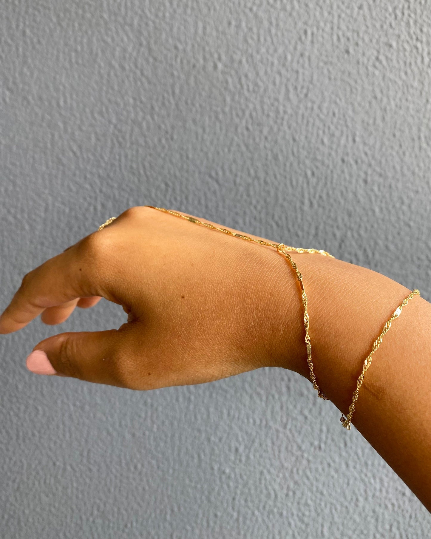 Shiny Satellite Gold Hand Bracelet